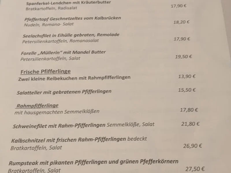 menu 2 of Haus Scholzen