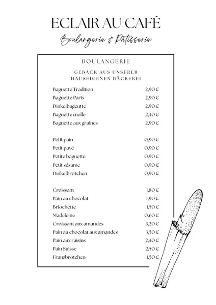 menu 2 of Eclair au Café