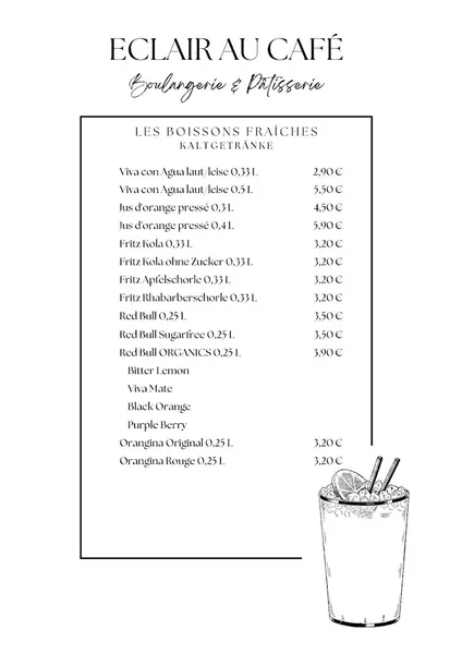 menu 1 of Eclair au Café