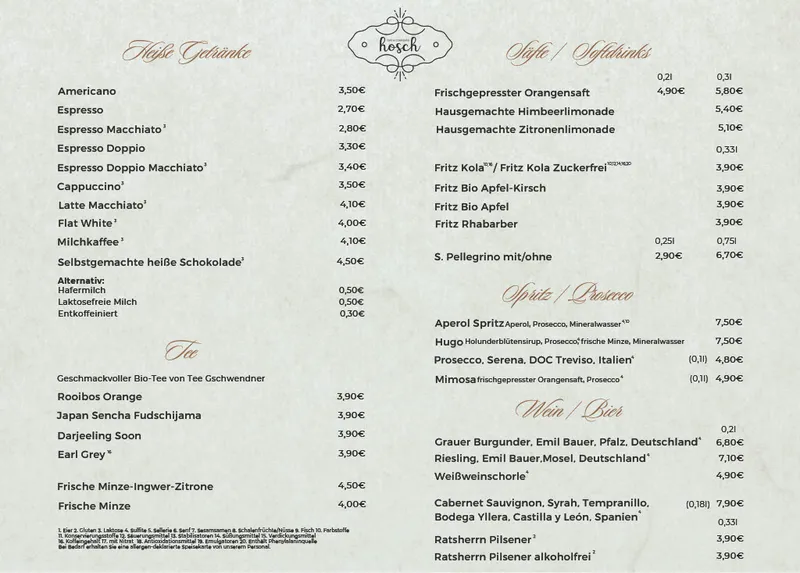 menu 0 of Cafe Confiserie Hosch