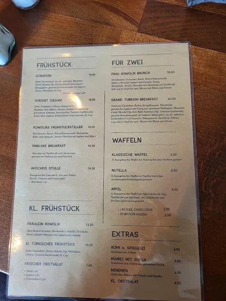 menu 1 of Frau Kowolik