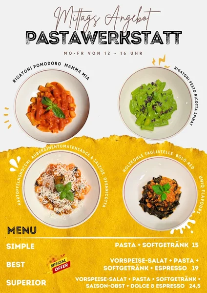 menu 0 of Pasta Werkstatt - hausgemachte & frische Nudeln - Pasta - Köln