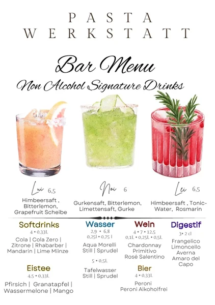 menu 1 of Pasta Werkstatt - hausgemachte & frische Nudeln - Pasta - Köln