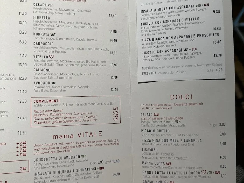 menu 0 of mama trattoria Köln City
