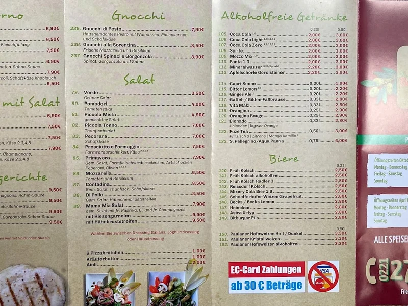 menu 0 of Bella Italia