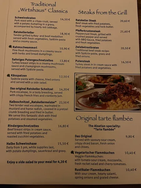 menu 0 of Ratskeller Augsburg