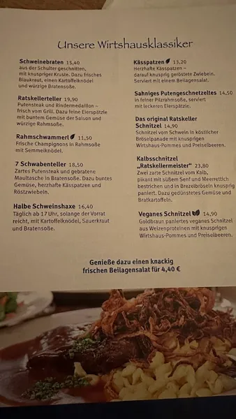 menu 2 of Ratskeller Augsburg