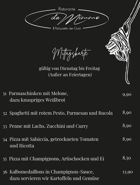 menu 1 of Ristorante da Mimmo - Il Palazzetto dei Gusti