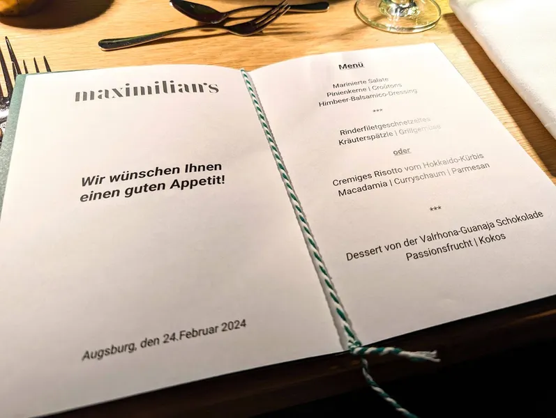 menu 0 of maximilian°s - Augsburg