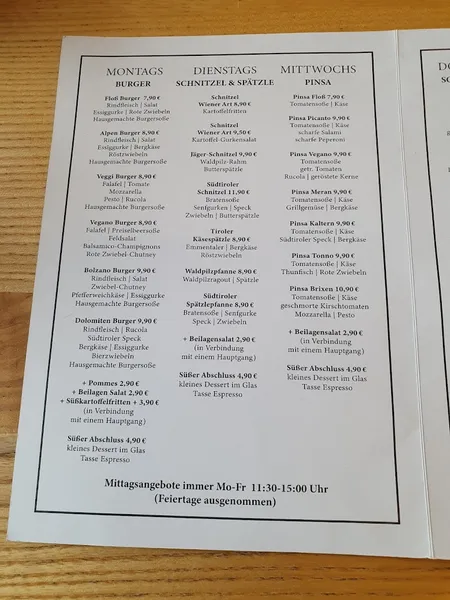 menu 1 of Floßlände Augsburg