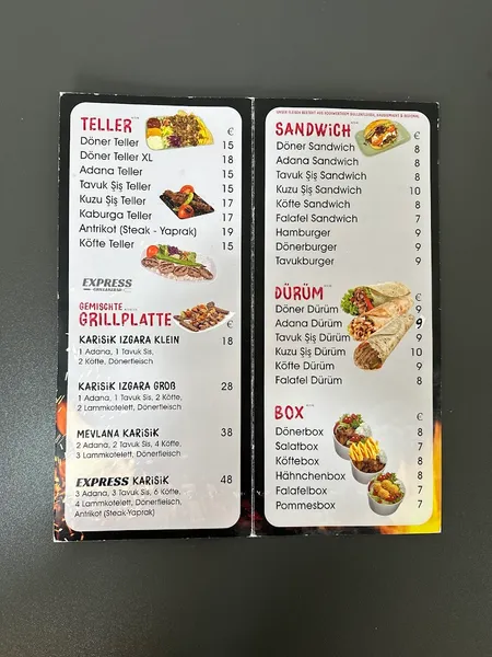 menu 1 of Restaurant Express Grill Kebab-Augsburg