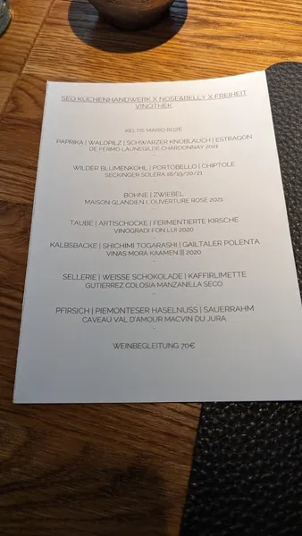 menu 0 of Restaurant Nose & Belly