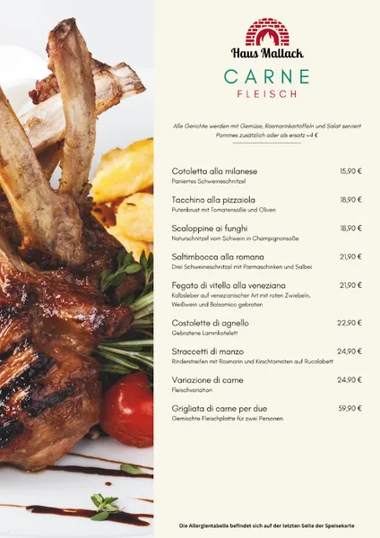 menu 0 of Restaurant Haus Mallack
