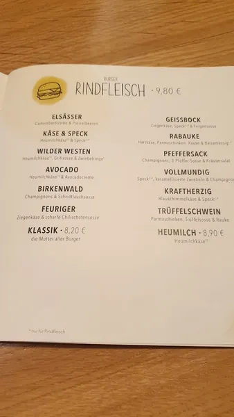 menu 2 of HANS IM GLÜCK - WUPPERTAL Elberfeld