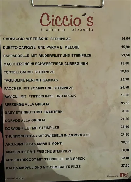 menu 0 of Ciccio's | Italienisches Restaurant in Dortmund