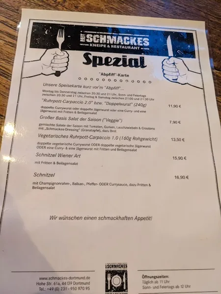 menu 2 of Mit Schmackes