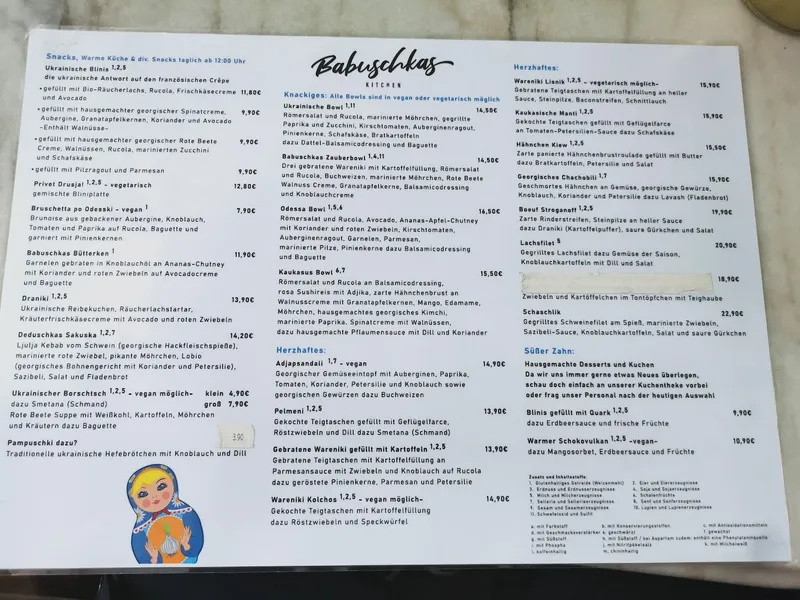 menu 0 of Babuschkas Kitchen