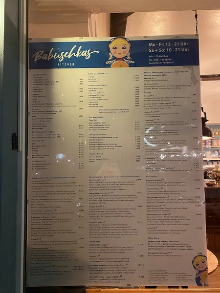 menu 2 of Babuschkas Kitchen