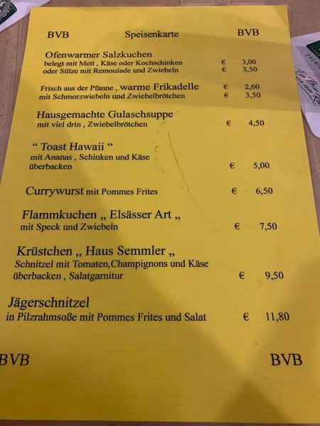 menu 0 of Haus Semmler