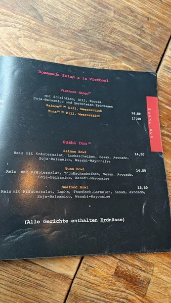 menu 2 of Viet Bowl Hamburg