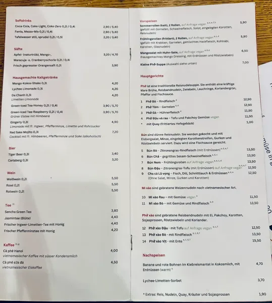 menu 2 of Quan Do Hauptbahnhof