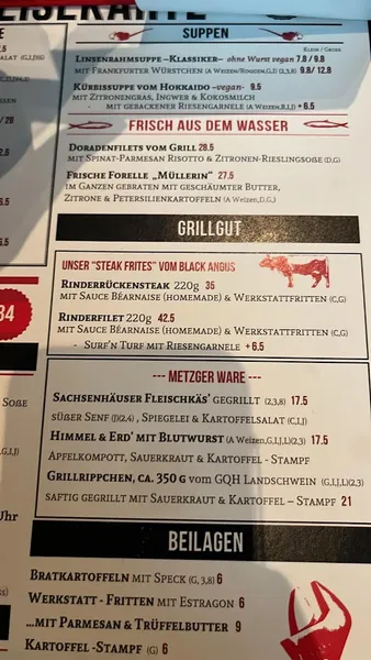 menu 1 of Die Werkskantine