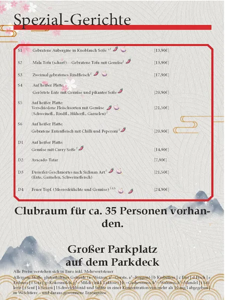 menu 1 of China-Restaurant Allermöhe
