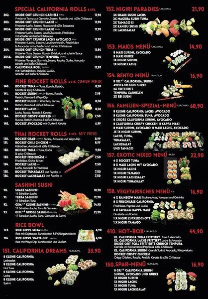 menu 1 of Sushi für Hamburg Bergedorf