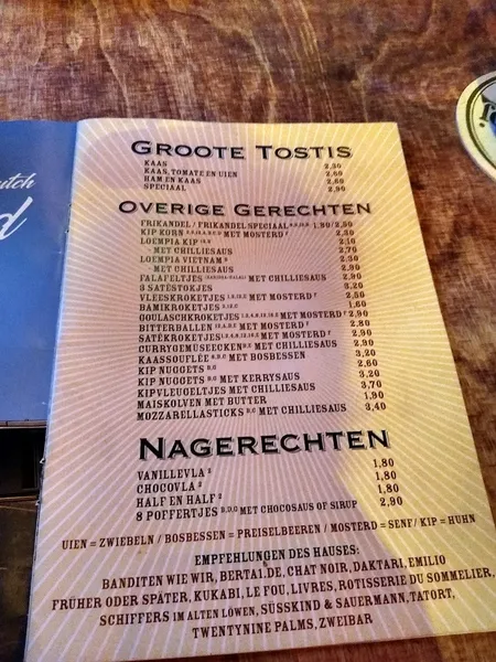 menu 2 of Café De Prins