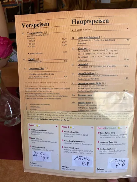 menu 1 of Karawane Essen