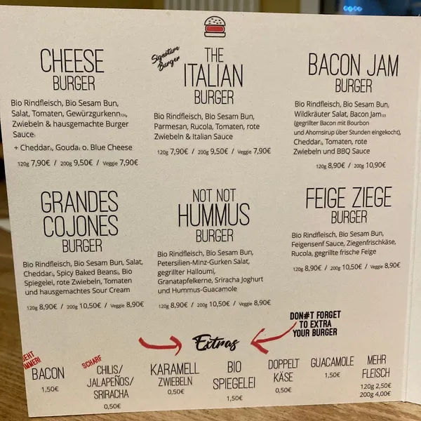 menu 0 of Tofino Burgerbude