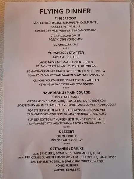 menu 1 of Paul's Brasserie