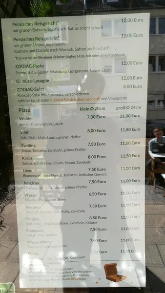 menu 2 of Zodiac