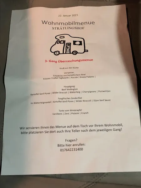 menu 0 of Strätlingshof Restaurant & Party Service