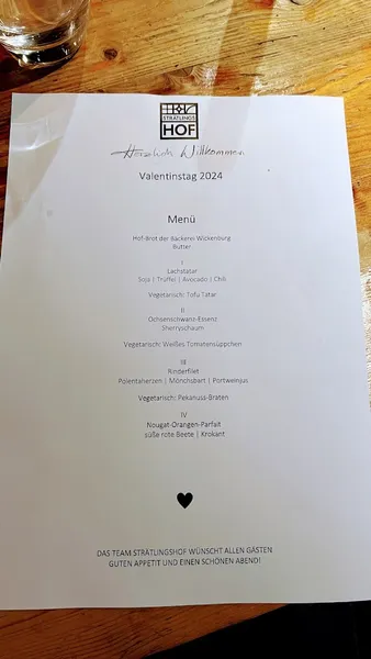 menu 1 of Strätlingshof Restaurant & Party Service
