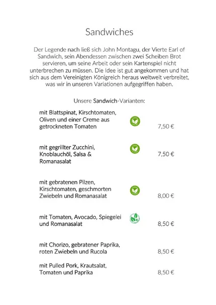 menu 0 of Gaststätte Mandragora Bochum