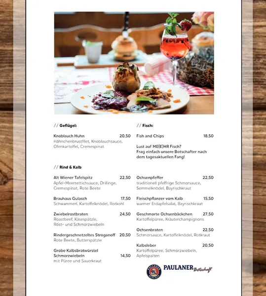 menu 0 of Paulaner Botschaft