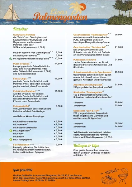 menu 1 of Lisas Palmengarten