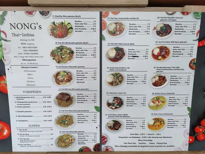 menu 1 of Nong’s Thai Imbiss