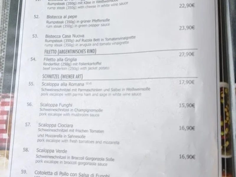 menu 2 of Casa Nuova