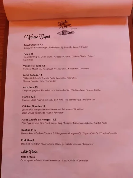 menu 0 of Tigre