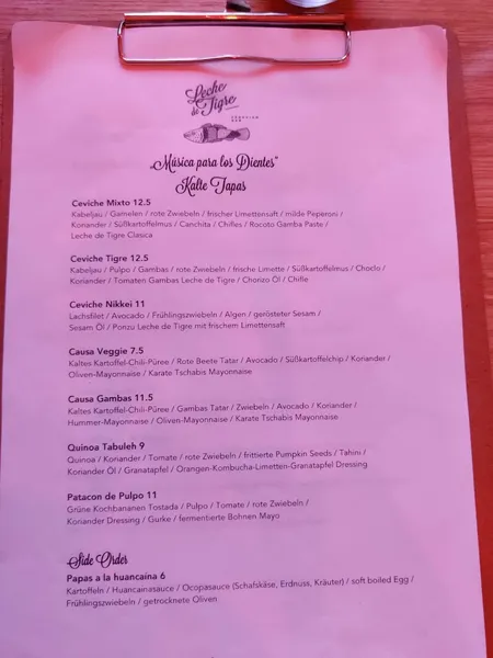 menu 1 of Tigre