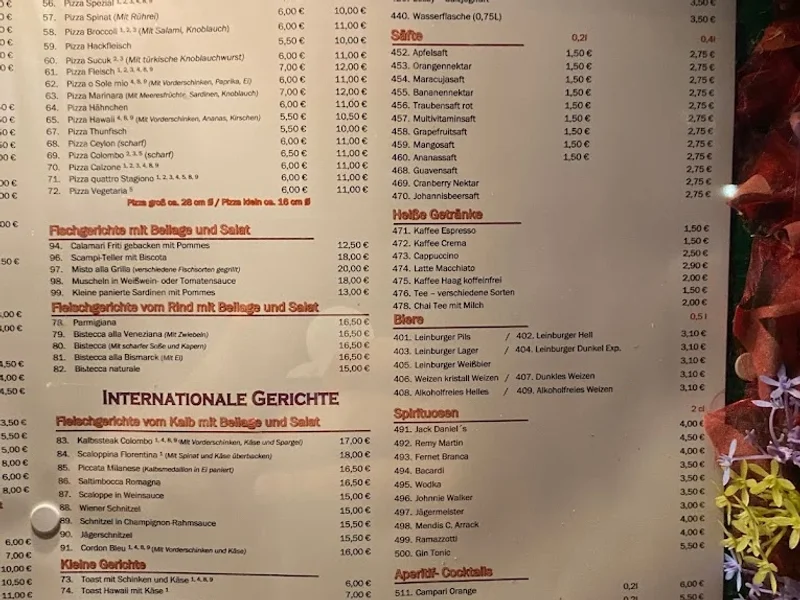 menu 1 of Colombo Restaurant Nürnberg