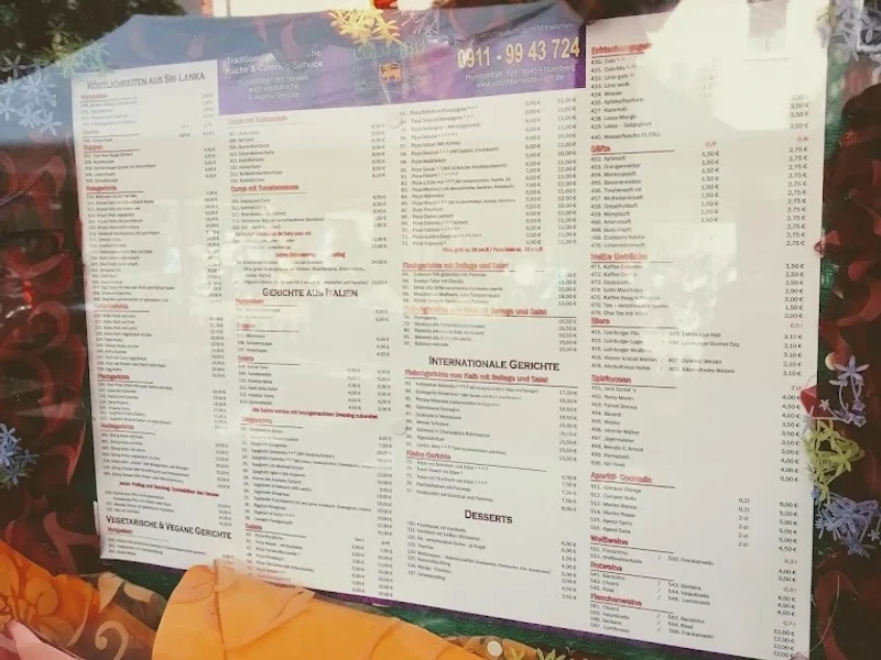 menu 2 of Colombo Restaurant Nürnberg