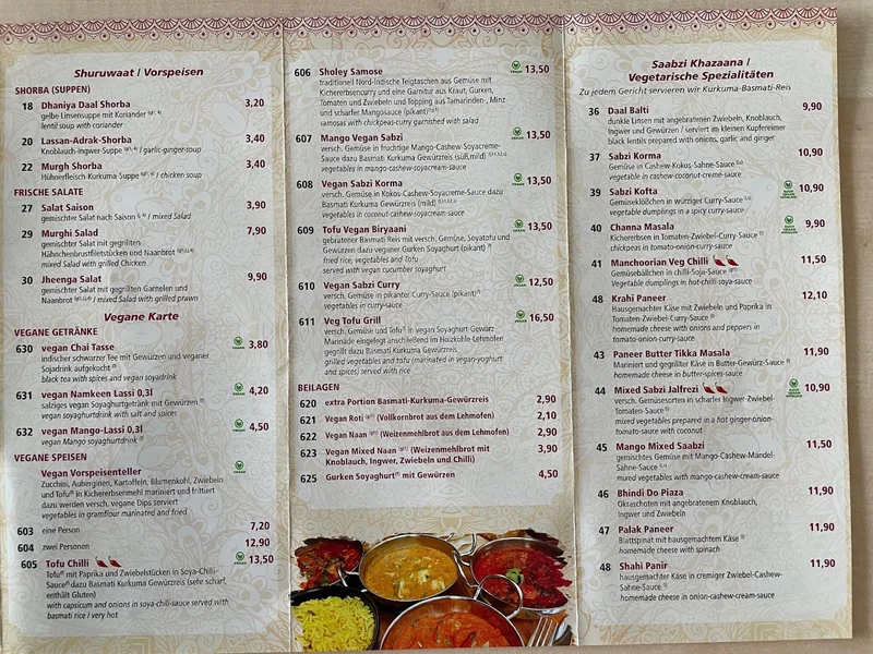 menu 0 of Panjabi Shaan Nürnberg