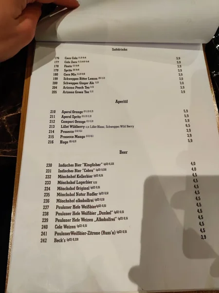 menu 2 of Panjabi Shaan Nürnberg