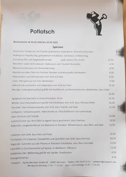 menu 0 of Potlatsch