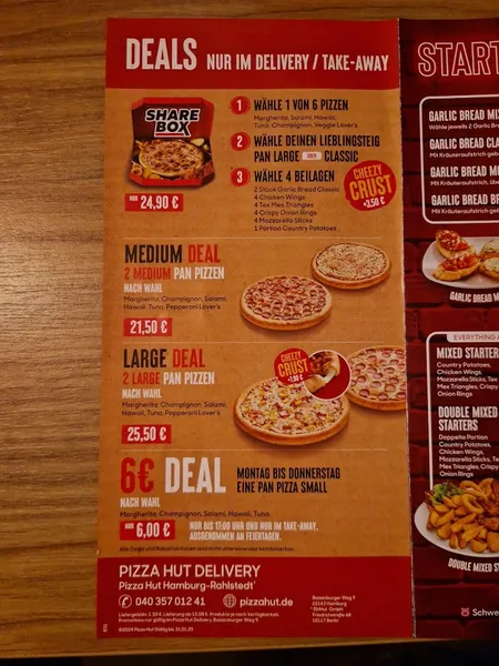 menu 1 of Pizza Hut Hamburg Rahlstedt