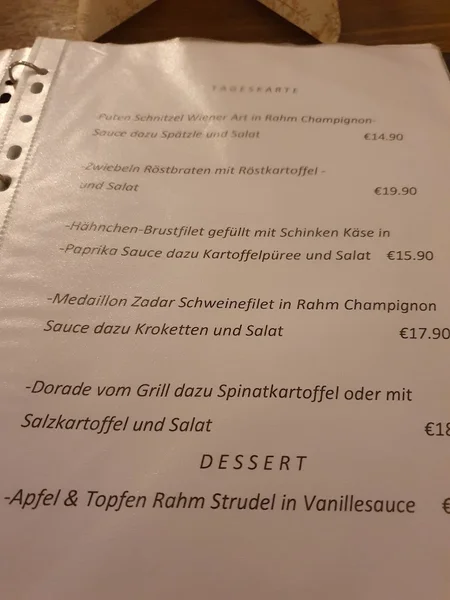 menu 0 of Restaurant Heimgarten