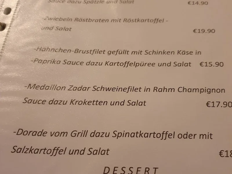 menu 0 of Restaurant Heimgarten